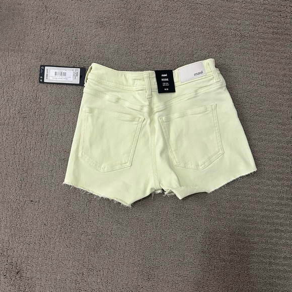 Mavi Rosie Denim Shorts in Sherbert Green - Picture 2 of 7